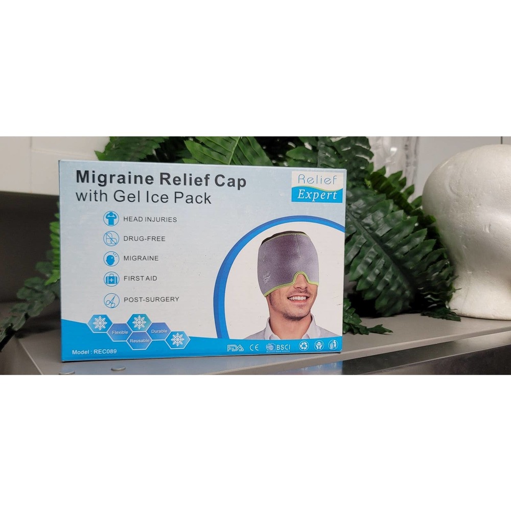 Relief Expert Migraine Relief Cap with Gel Ice Pack